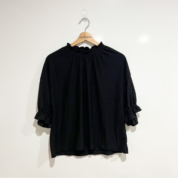 Madewell Clipdot Ruffle Turtleneck Top - Picture 3 of 10